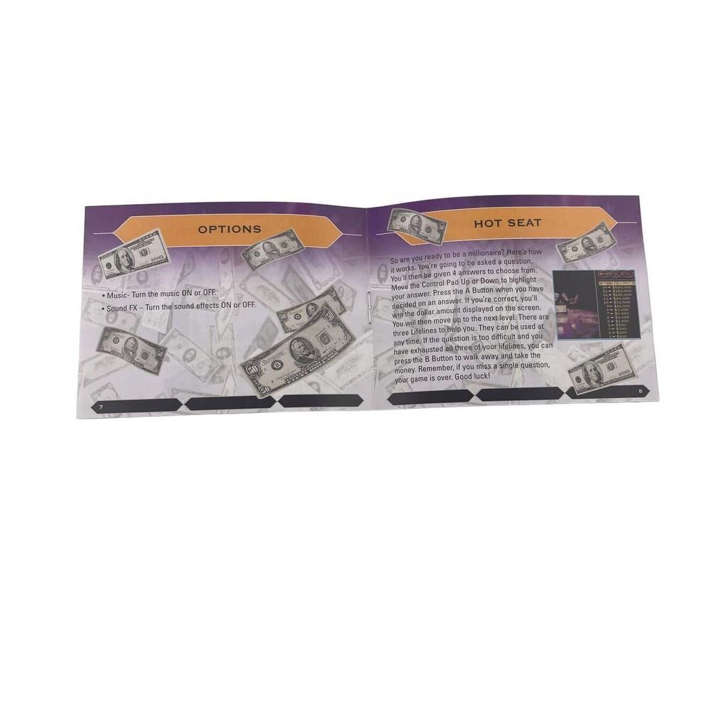 Nintendo Game Boy Color Who Wants to Be‎ a Millionaire 2nd Ed Instruction Manual - Picture 2 of 3